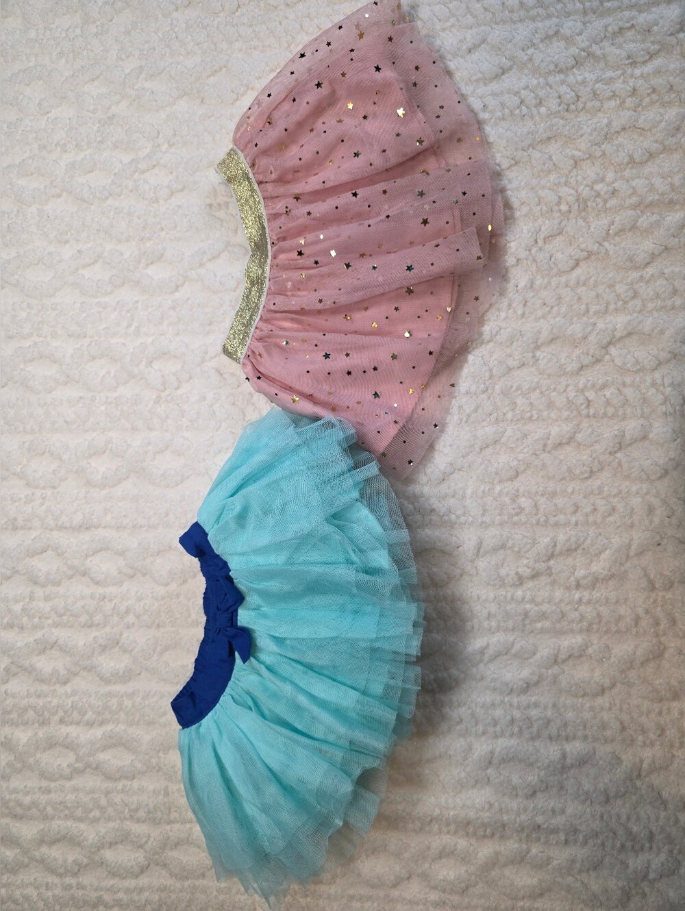 ✨ 2 Pc Baby Tutu Skirt Bundle Pink Star + Blue Tulle 6-12M